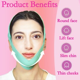 V Line Lifting Mask Chin Strap for Sleeping, Face Lifting Strap, Chin Strap, Chin Lifting Mask, Jawline Shaper, Jaw Strap, Double Chin Reducer, Face Lift Tape & Snoring Solution (Green)