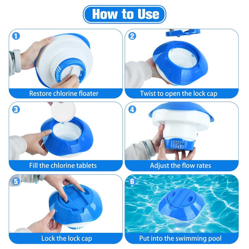 DIELOVEHUA 7 Inch Pool Dosing Float, Dosing Float, Pool Chlorine