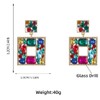 Colourful Square Geometric Earrings, Colourful Rectangular Statement Earrings for Women,