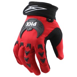 PHX Mudclaw Gloves - Tempest for Dirt Bike (Red, Adult, Large)