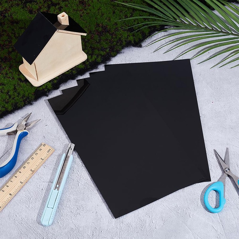 OLYCRAFT 6 Sheets Black ABS Plastic Panel 25 x 15