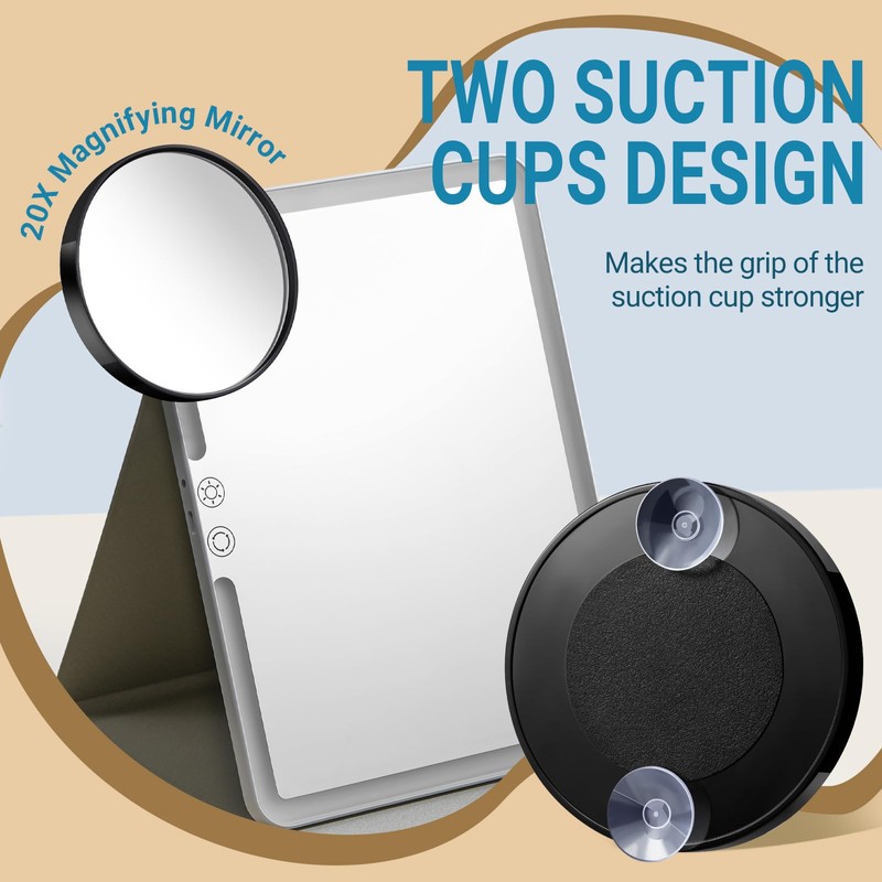 TsMADDTs 20X Magnifying Mirror with Suction Cups, Small Magnify Mirror,