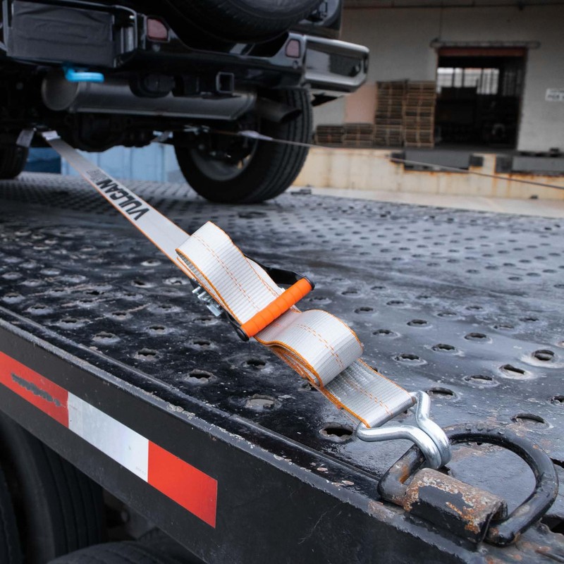 VULCAN Complete Axle Strap Tie Down Kit with Wire J-Hook