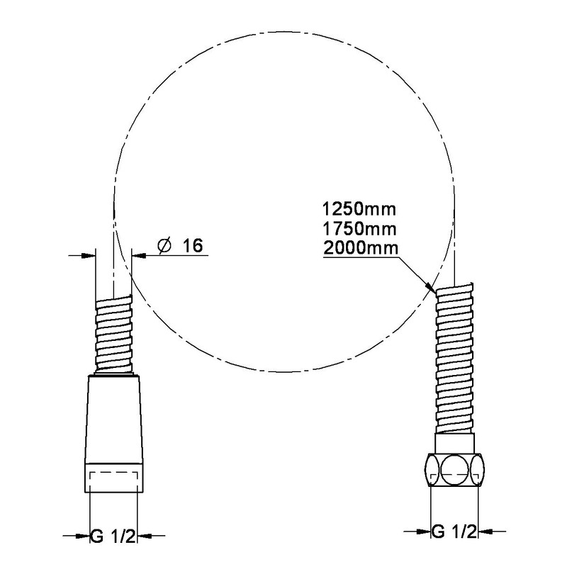 Grohe (GROHE) Metal Shower Hose 1/2 2000mm (Metal Exterior) 2814500J