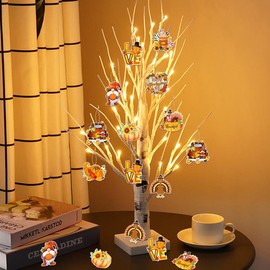 mdgfge Fall Thanksgiving Ornaments Pumpkin Turkey Sunflower Tree Decorations Vintage Fall Harvest Decorative Hanging Ornaments for Family Holiday Party Home Supplies