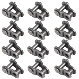 12Pcs #35 Chain Offset Half Link Roller, Chain Master Link, 3/8" Pitch Carbon Steel, Chain Connector Split Links for 06C Chain (06C #35 Half Link Roller)