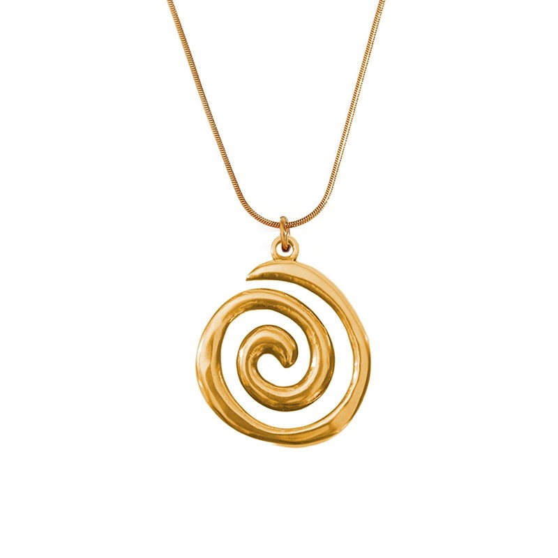 WOFALO store 2 PCS Spiral Gold and Silver Swirl Necklace