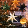 5PCS Flocked Paper Star Lantern with Lights Christmas Paper Stars