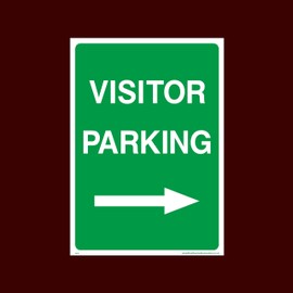 Visitor Parking Right Plastic Sign with 4 Pre-Drilled Holes (P14) - No Parking, Private Property, Visitor, Customer, Car Park, Reserved