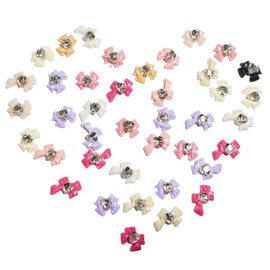Nail Parts, Ribbon, Approximately 40 Pieces Set, 3D Dimensional, Bowknots, Nail Parts, Heart Stone, Cute, Large, Ribbon Parts, Nail Art, Jewelry Parts, Resin, Decorative Parts, Random Color