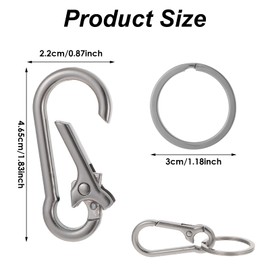 Mabor Keychain Clips, 3Pcs Key Chain Clip Metal Keychain Hook Key Ring with Clip Key Holder Organizer for Car Keys Purse Charm Heavy Duty Key Finder for Women Men