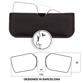 DIDINSKY Armless Reading Glasses for Men and Women. Blue Light Blocking Computer Readers. Unbreakable pocket-size Anti Glare Glasses. Black +1.0 - HERMITAGE SQUARE