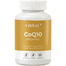 Vitday CoQ10 Ubiquinol con 90 cápsulas Coenzima Q10 30 mg Suplemento Ingredientes Naturales Capsulas de CoQ10 Rinde 3 Meses