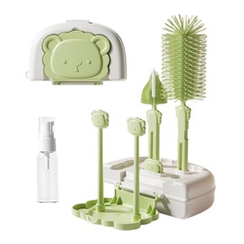GeorgeX Cepillo para Botellas, Kit de Cepillo para Lavar Biberones 6 en 1, Cepillo para Lavar Biberones Portátil Adecuado para Viaje