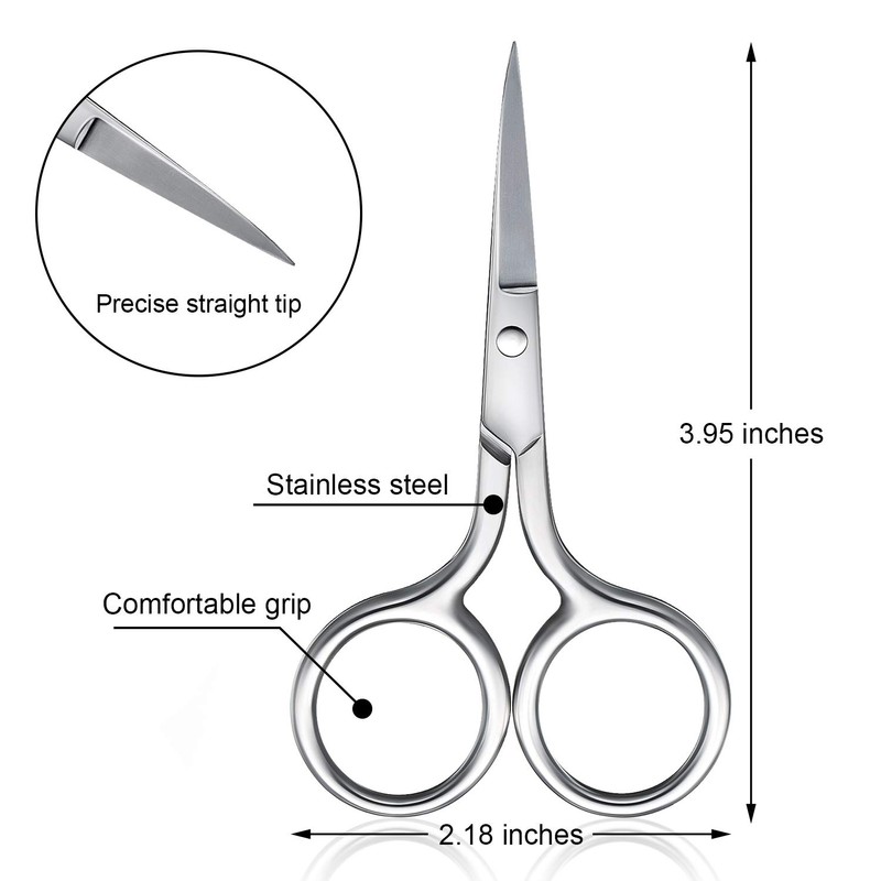 Mudder 3 Pack Small Nose Scissors Facial Hair Trimming Mini
