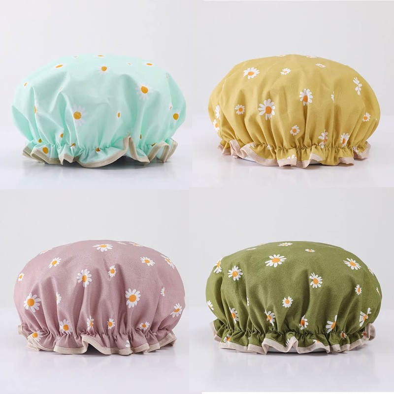 Gorro de Ducha Mujer 4 Piezas, Gorros para Regadera, Gorros