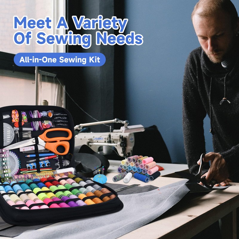 TOPSEAS Sewing Kit with 365 Sewing Accessories, with Sewing Needles,