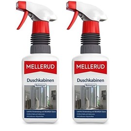 MELLERUD Duschkabinen Reiniger | 1 x 0,5 l | Wirksames Spray gegen Kalk- & Seifenreste in der Dusche (Packung mit 2)