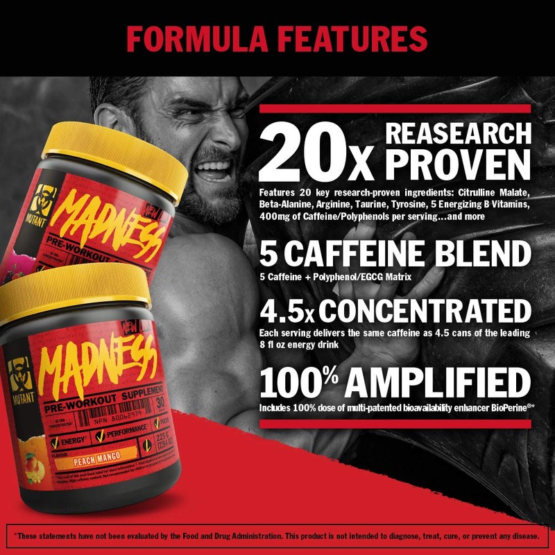MUTANT Madness | Original Mutant Pre-Workout Powder| High-Intensity Workouts| 30