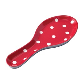 UPware Melamine Spoon Rest Spoon Holder Kitchen Utensil Holders 9.625 Inch for Kitchen Counter Dining Table (Red Polka Dot)