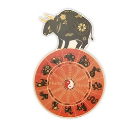 VictoryStore Wall Decor - Chinese Zodiac Year Calendar, Plastic Ox 15 Inches By 22 Inches, 18872, Includes Dual-Sided Sticky Strips