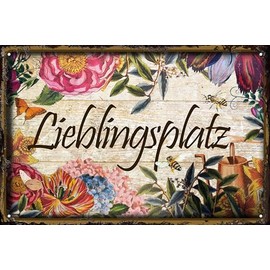 Weatherproof, sturdy garden sign for outdoor use – information sign: favourite place – aluminium dibond garden sign, weatherproof 30 x 20 cm