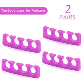 Furtherpretty Toe Separators for Women, 2 Pairs Soft Silicone Pedicure Toe Separators Toe Dividers for Nail Polish Washable Spacers Manicure Tools Salon Supplies separadores de dedos de los pies