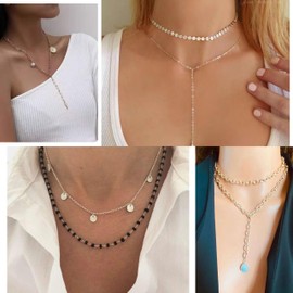 HaHaGirl 49 Pieces Gold Plated Jewelry Sets for Women Fashion Costume Jewelry Chain Necklace Bracelet Earrings and Rings Sets for Women