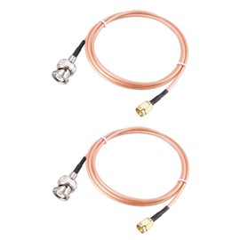 TA-VIGOR 2pcs RG316 Coaxial Cable 3Ft, 50 Ohm BNC Male to SMA Male Low Loss Coax Cable for HAM & CB Radio, Antenna Analyzer, Security CCTV Camera