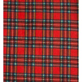 CRS Fur Fabrics 5056653820712 Printed Polar Fleece Fabric - Red Tartan, 1 m, 150 x 100 cm, Polyester, 1Mtr 150cmx100cm