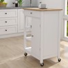 FRITHJILL Kitchen Island Cart, Rolling Trolley Cart with rubberwood Tabletop,