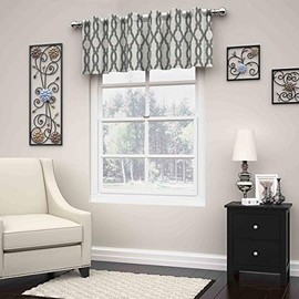 ECLIPSE Dixon Short Valance Small Window Curtains Bathroom, Living Room and Kitchens, 52" x 18", Grey