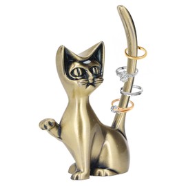 Cat Ring Holder, Metal Jewelry Holder Rings Earrings Trinkets Organizer, Cute Animals Jewelry Organizer Storage for Women Cat Lovers Gift Home Decor