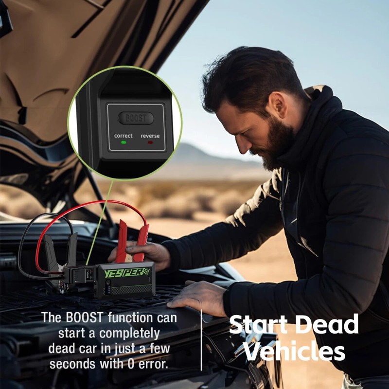 YESPER Battery Jump Starter 1500 Peak Portable Car Booster 12V