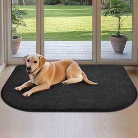 DOMUSTEX Dirt Trapper Dog Door Mat 32" x 47" / 80cm x 120cm, Washable Kitchen Rug, Non Slip Kitchen Mat for Floor, Absorbent Indoor Entryway Rug for Laundry, Bathroom, Bedroom