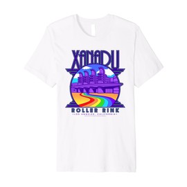 Olivia Newton-John Xanadu Roller Rink Color Rainbow Logo Premium T-Shirt