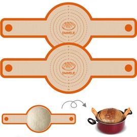 Silicone Bread Sling for Dutch Oven, Non-Stick & Easy to Clean Baking Mat Set, 2 Pcs Reusable Bread Sling for Sourdough Tools ＆ Accessories