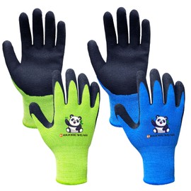 Migliore Wear 2 Pairs of Children's Work Gloves, Gardening Gloves, Children, Latex Protective Gloves with Palm Coating for 2-4 Years (XS)