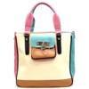 LOEM color block ivy pink lock shoulder Bag Handbag pockets