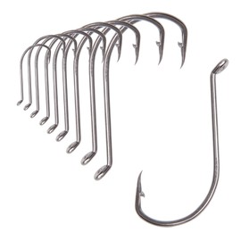 SHADDOCK Custom Offset Octopus Fishing Hooks-50pcs/lot 92554 Stainless Steel Long Shank Big Game Fishhooks Wide Gape Live Bait Fishing Hooks Fishing Lures Tackle (4/0-50pcs)