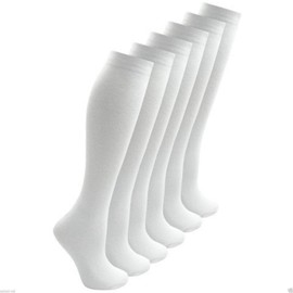 Bonjour® Six pairs of Ladies Cotton Knee High socks (White)