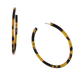 B Jewelry Collection Jazlyn Resin Shell Hoop Earrings, Tortoise