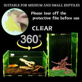 12x8x6 inch Magnetic Acrylic Reptile Case, Vertical Clear Green Tarantula Enclosure Tank, Micro Habitat Terrariums Suitable for Insect, Spiders, Crickets, Snails, Hermit Crabs, Lizards, Frogs
