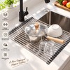 Roll-Up Stainless Steel Sink Drying Rack for Kitchen Counter Space