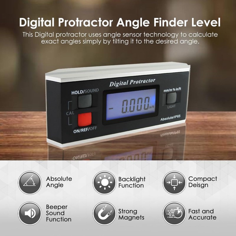 Digital Angle Finder Magnetic Protractor Inclinometer Angle Level Meter Tool