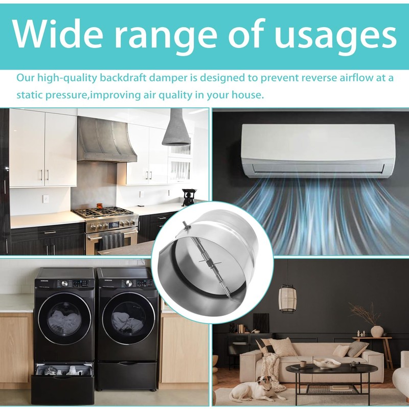 ANPTGHT 4 Inch Draft Blocker Backdraft Damper Duct Draft Stopper,