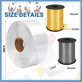 2 Rolls Candy Lei Poly Tubing, 3 Inch x 500 ft Clear
