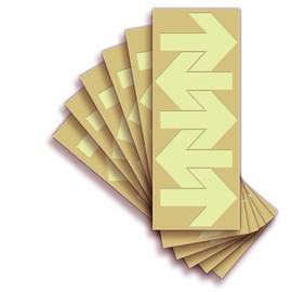 Glow in The Dark Arrow Stickers – 30 Pack, 4x3 Inch – Premium Self-Adhesive Photoluminescent Vinyl, Safety Sticker, Perfect to Mark Stairs, Exits, Steps, Garages, Home, Office, Switches & Walls.