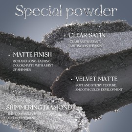 Goth Eyeshadow Palette - High-End Black, White, Gray, Silver Smokey Eye Shadow with Matte, Shimmer Finishes, Ultra-Pigmented, Long-Lasting Waterproof Formula, Luxury Leather Packaging with Mirror