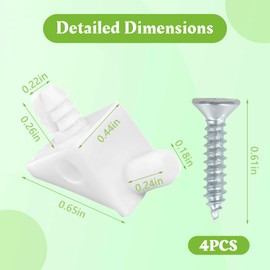 SuperDi White Shelf Support Pins Brackets with Self-Tapping Screws, 90° Angle Brace Wedge Compatible with IKEA Part 101558 (Pax, KOMPLEMENT)（4 PCS）